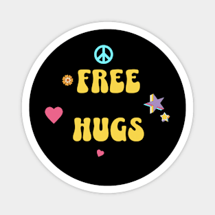 Free Hugs Hippie Style Magnet